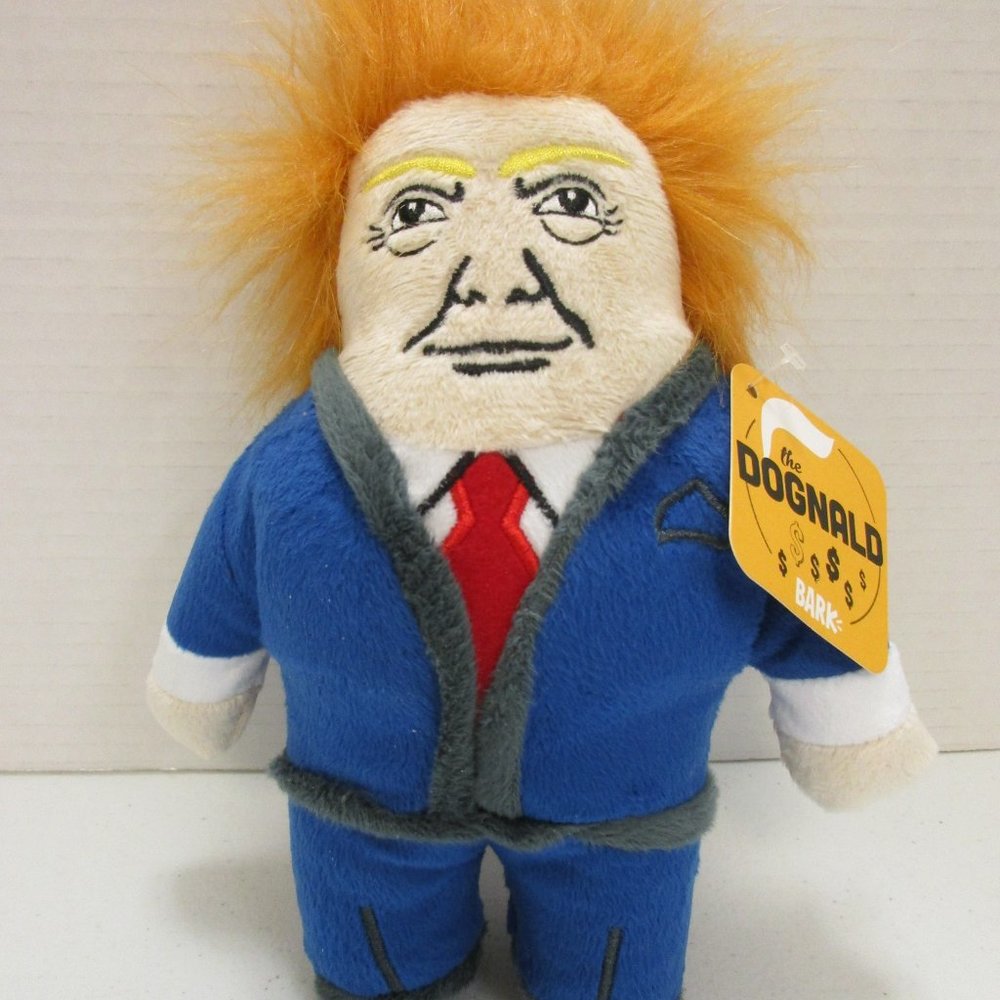 Donald Trump Barkbox Dog Squeak Toy NWT